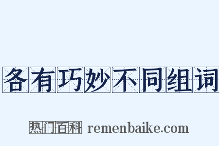 各有巧妙不同组词是什么意思的图片